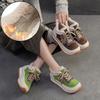 Warm Plush Cotton Shoes Versatile Lightweight Round Toe Lace-up Casual Women's Shoes