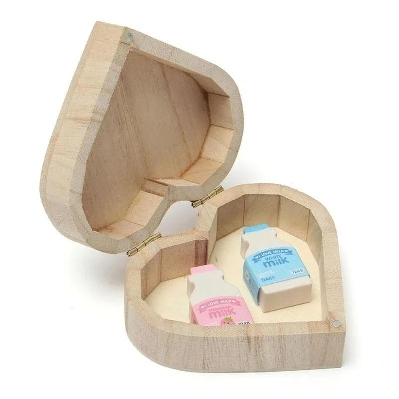 Heart-shaped Wooden Jewelry Box Gift Case For Wedding Display Jewelry Storage Organizer For Earrings Rings Necklace And More