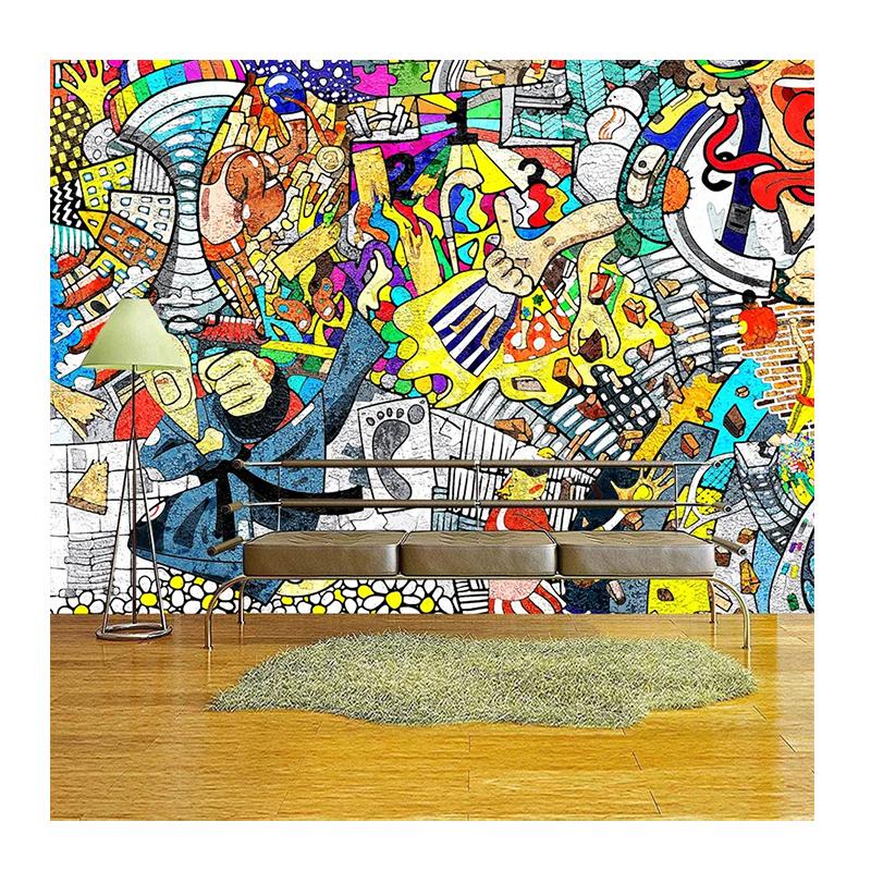 

Wallpaper Fashion Trend Street Graffiti Mural European Cartoon Living Room Bedroom 3d Mural 200 cm(W) x 140 cm(H)