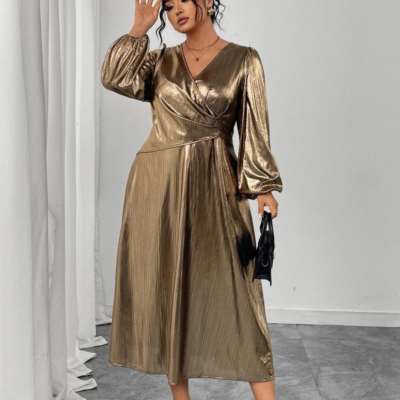 This Is A Sexy and Elegant Dress with Lantern Sleeves and A High Waist That Fits Well