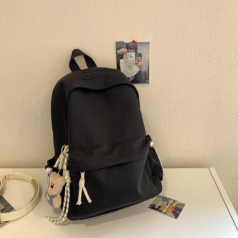 Schoolbag: Fashionable and Fresh Schoolbag, Large Capacity for Girls, High School, Junior High School, Simple Solid Color, Versatile Commuter Backpack