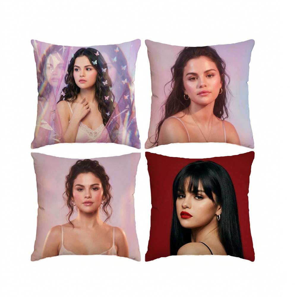 American pop Singer-Songwriter S-Selena G-Gomez Pillow Case Square Double-Sided Sofa Cushion Cover Bedroom Bedside Pillow
