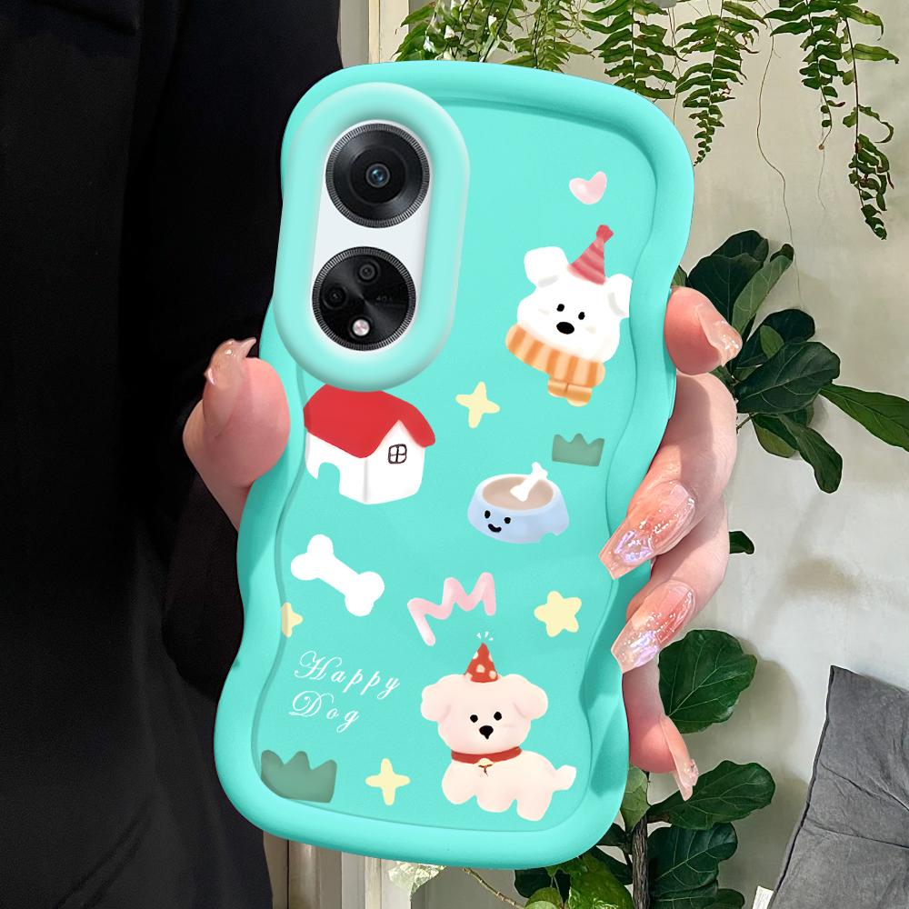 

Окрашенный узор Big Wave Edge Мягкий силиконовый материал Macaron чехол для телефона противоударный защитный резиновый чехол для OPPO Reno Realme Realme C25S синий