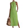 New Spring Women's Solid Color Lace Patchwork Halter Sleeveless Dress, Vacation Style for Europe and America