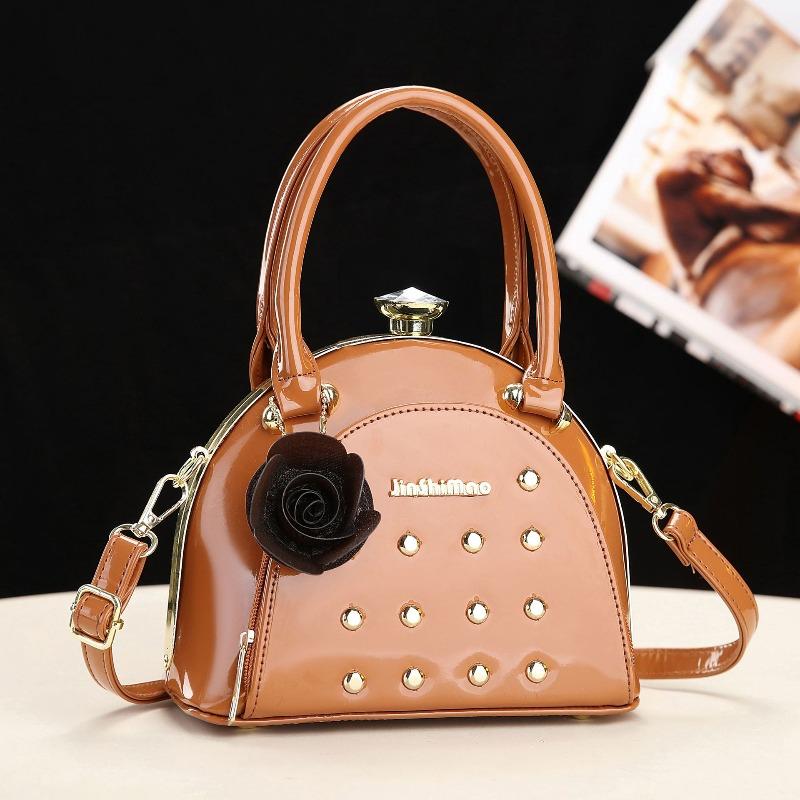 Elegant Diamond Women's Bag High-quality Steel Clip Women's Handbag Bag Luxury Bright Leather Shopping Messenger Banquet Bag