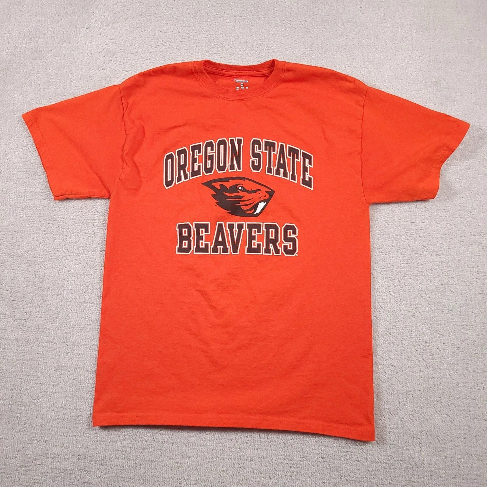 Oregon State Beavers Athletics T-Shirt Mens Medium NCAA Orange Champion Tee 110