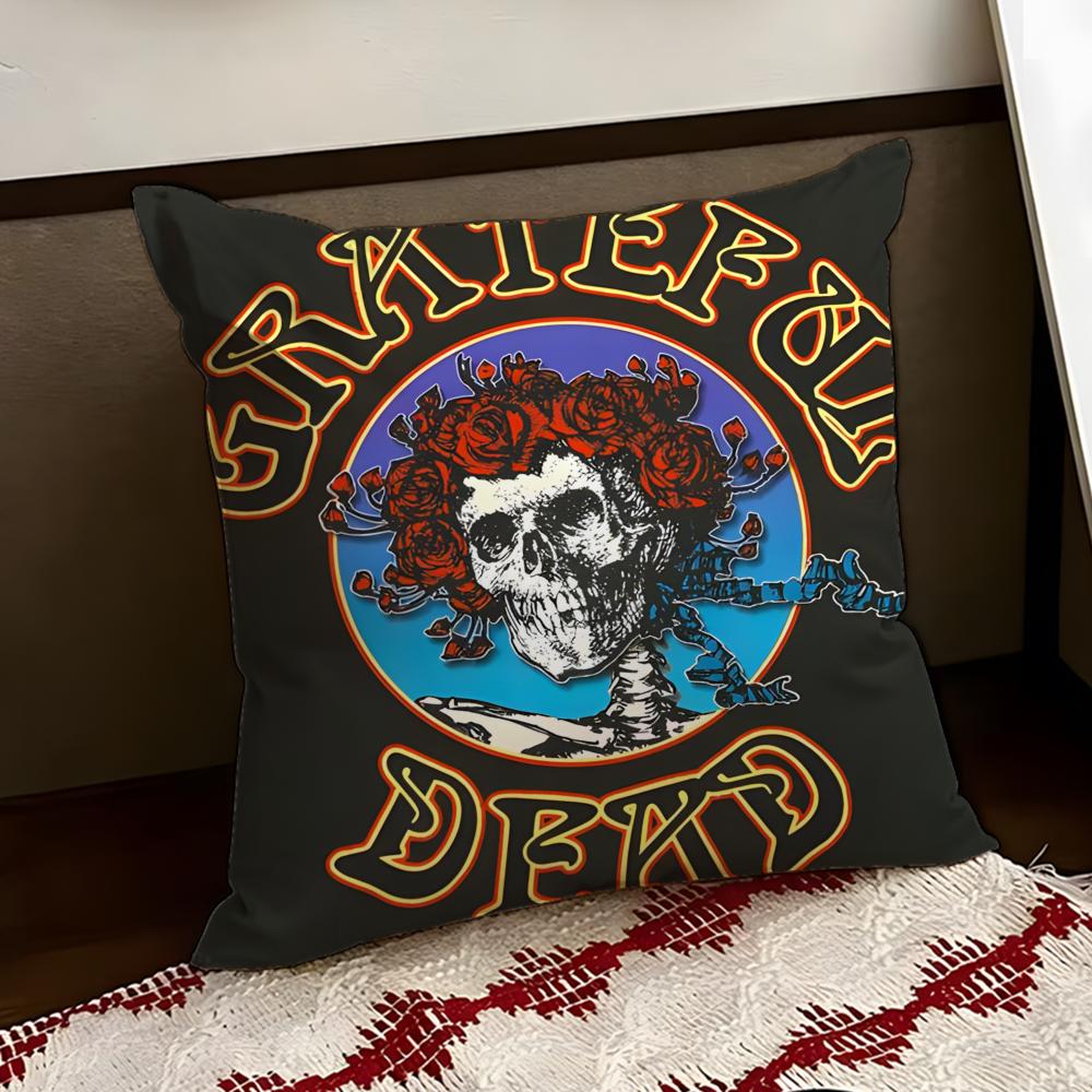 

Band GGrateful DDead Cushion Cover Reversible Soft Durable Pillow Cover Home Car MultiScene Use for Daily Comfort 30X30cm