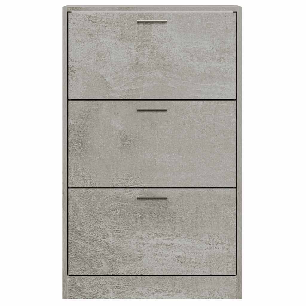 Shoe Cabinet Concrete Grey 63 x 24 x 103 cm Wood Based Material