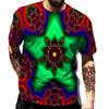 Geometric Shape Creative Design Colorful Vortex 3D Printed T-shirt Casual Street Men's T-shirt