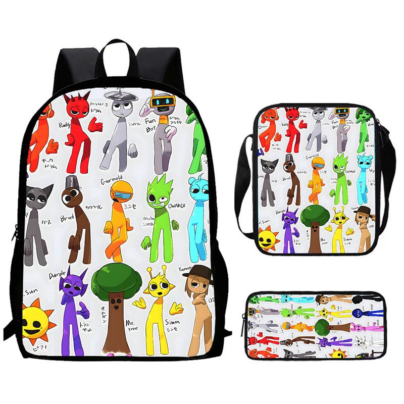 Sprunki Rhythm Box, Game Anime Backpack, Student Schoolbag, Computer Bag