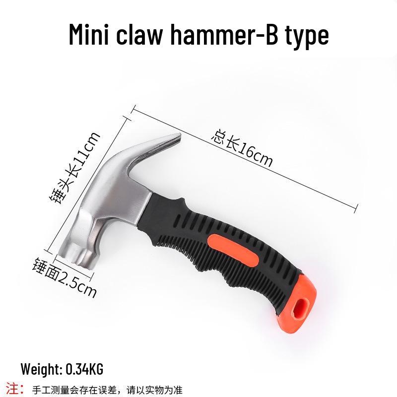 Carbon Steel Claw Hammer with Fiber, Wood & Rubber-Coated Iron Handles