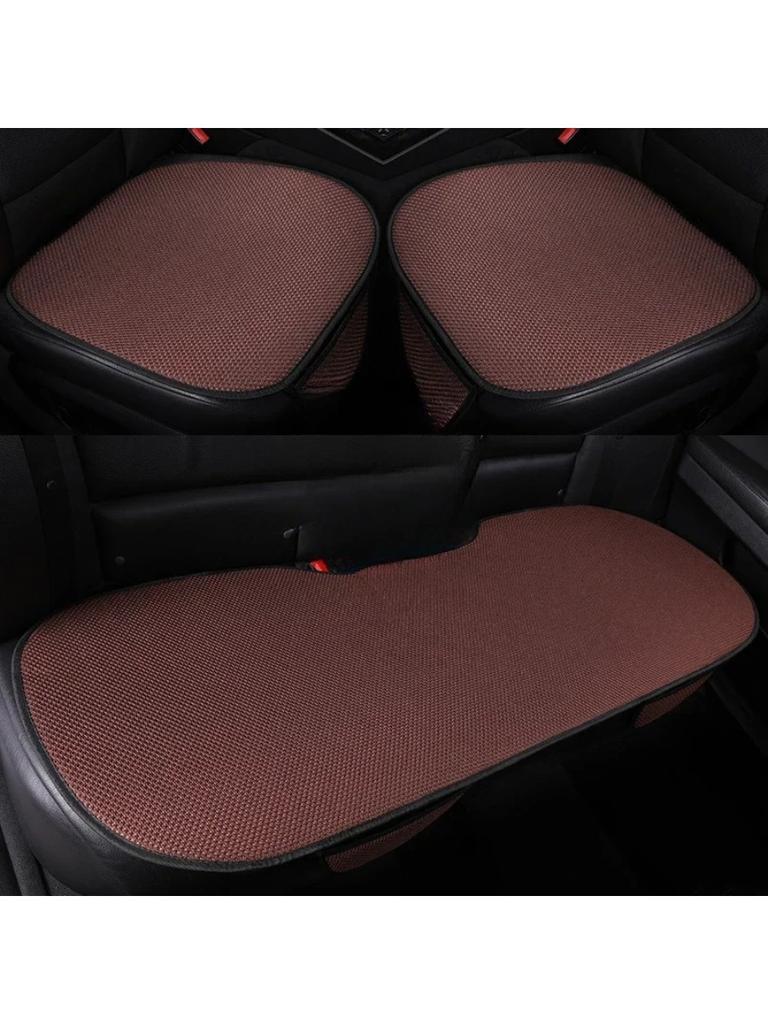 Ice silk car seat cushion three-piece set
