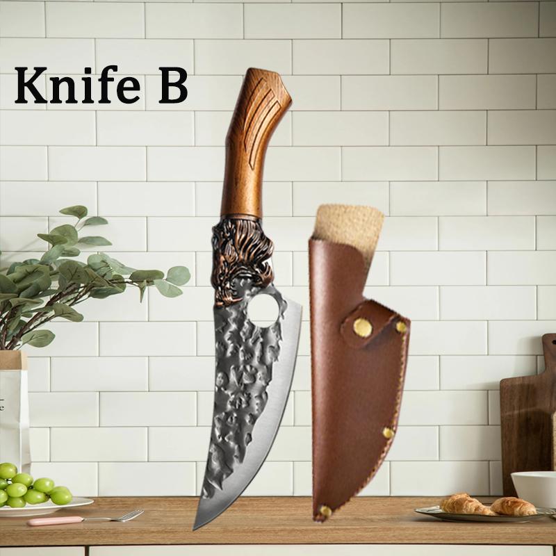 Handmade Forged Kitchen Knife Meat Cutting Knives Boning Knife Multifunctional Kitchen Knives Forge Knives Slicing Knife