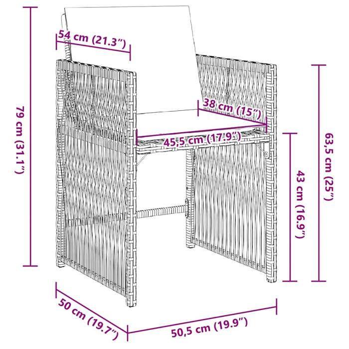VidaXL Set of 4 Garden Chairs with Cushions, Seats with Backrest, Dining Chairs, Patio Terrace Furniture, Black 365035