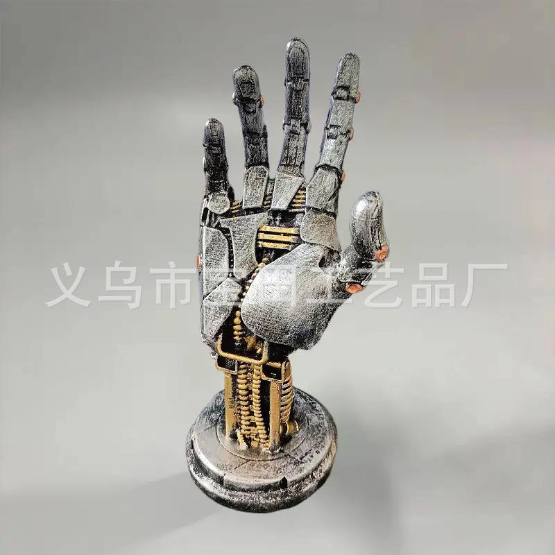 

Punk robotic arm resin carved game controller bracket hand ornament unique tabletop decoration