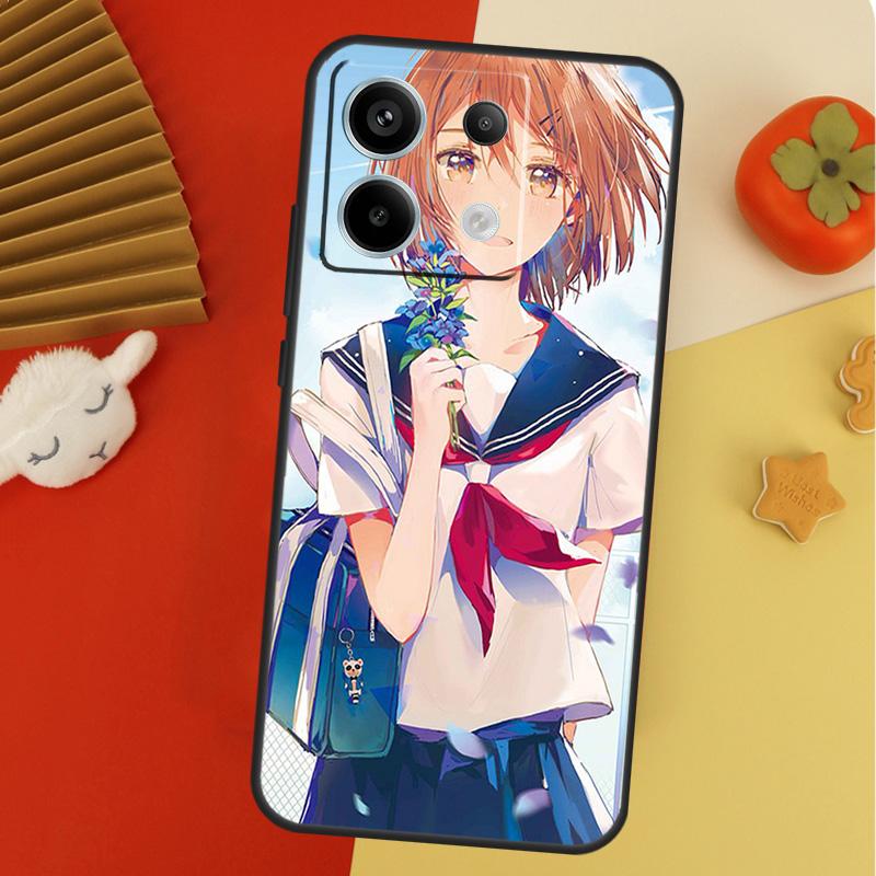 Anime girl cartoon japan cute Case For Xiaomi Redmi 14C 13C 10C 12C Redmi Note 14 13 Pro 12 11 9 10 9S 10S 11S 12S Cover