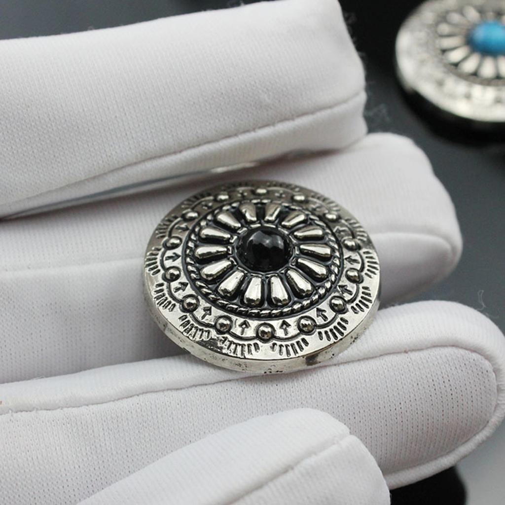 5 Pcs Leather Decorative Button Imitation Turquoise Buttons Flower Clothes Buttons for Jewelry Making Decoration