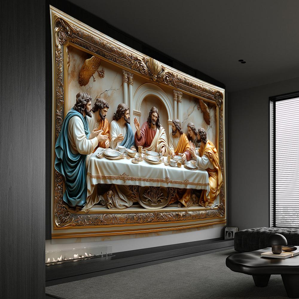 Arazzo dell'Ultima Cena Perfetto per l'Arredamento della Camera da Letto Wall Art Design Classico e Ispiratore Ideale per Amanti del Religioso e dell'Arte