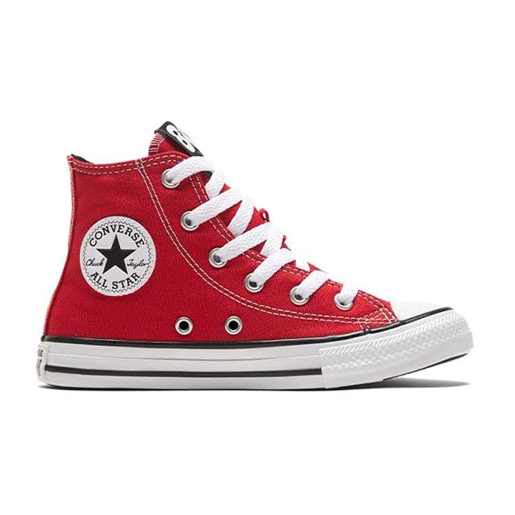 Converse Comfortable Abrasion Resistant High Top Kids Canvas Shoes Red Teenagers 369227C