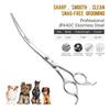 7.5" Dual-Tail Curved Pet Grooming Shears - 45° Bend for Upward and Downward Cutting