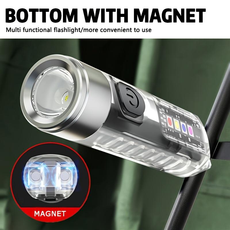 Mini Keychain Flashlight Type-C Fast Charging IP65 Waterproof Torch Lamp With Magnet Multifunction Warning Camping Flashlight