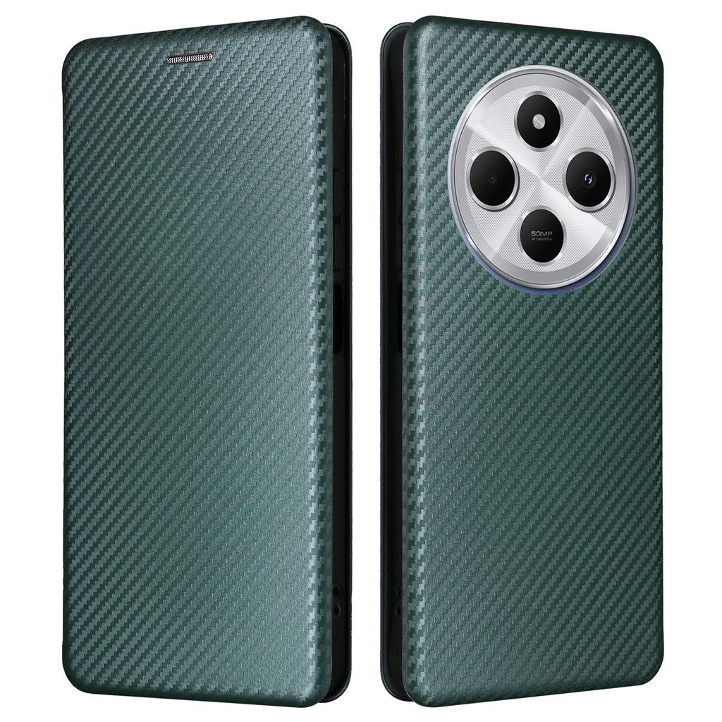 For Xiaomi Poco C75 4G/Redmi 14R 5G/14C 4G Case Carbon Fiber Texture Drop-Proof PU Leather Phone Cover