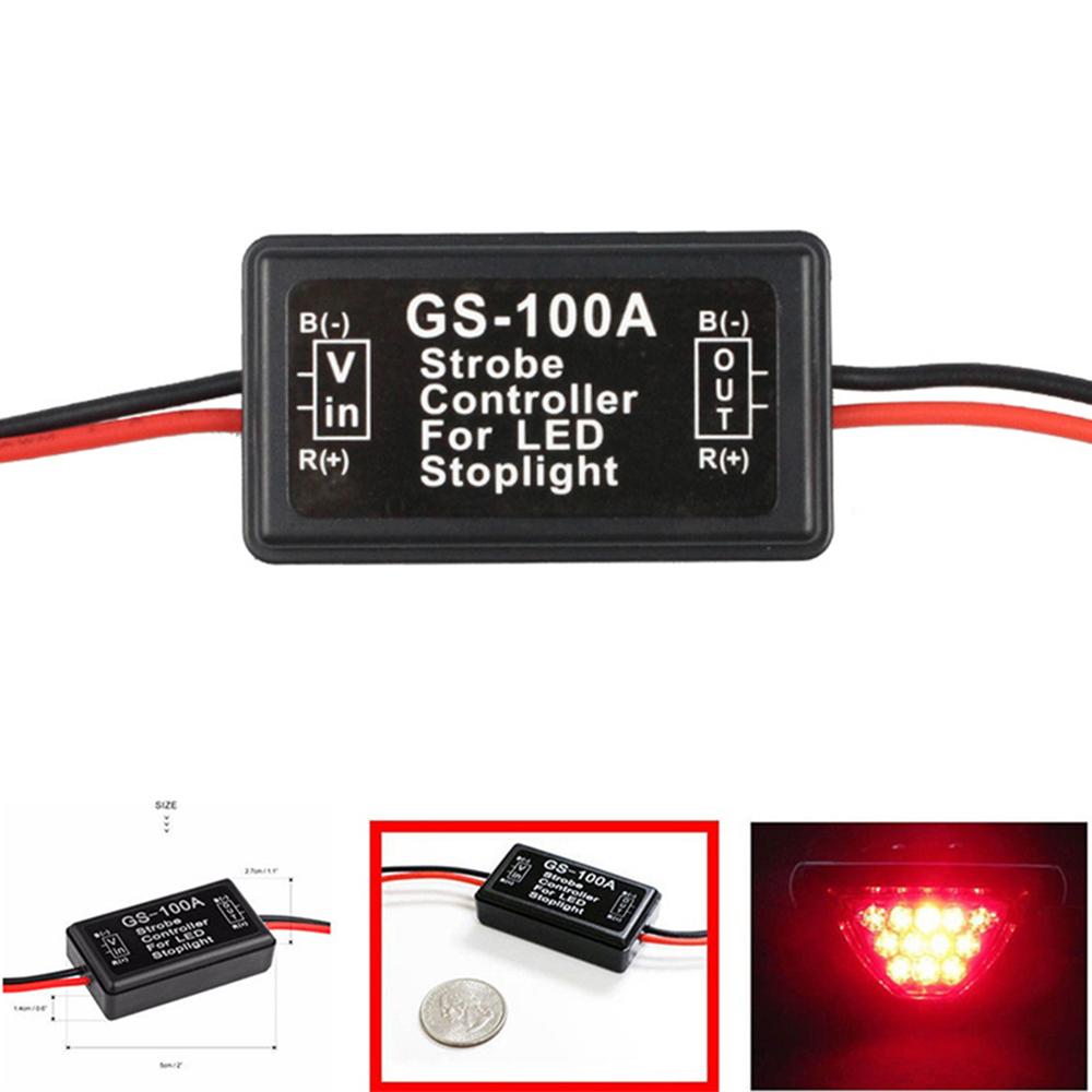 Univerzální zábleskový ovladač 12-24V GS-100A Modul zábleskového světla do auta Ovladač vysokého brzdového světla LED pro brzdové světlo