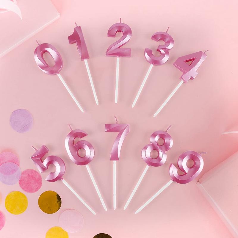3D Number Cake Candles Colorful Cake Topper Decorative Birthday Memorial Day Baby Shower Digital Candle Party Decoration