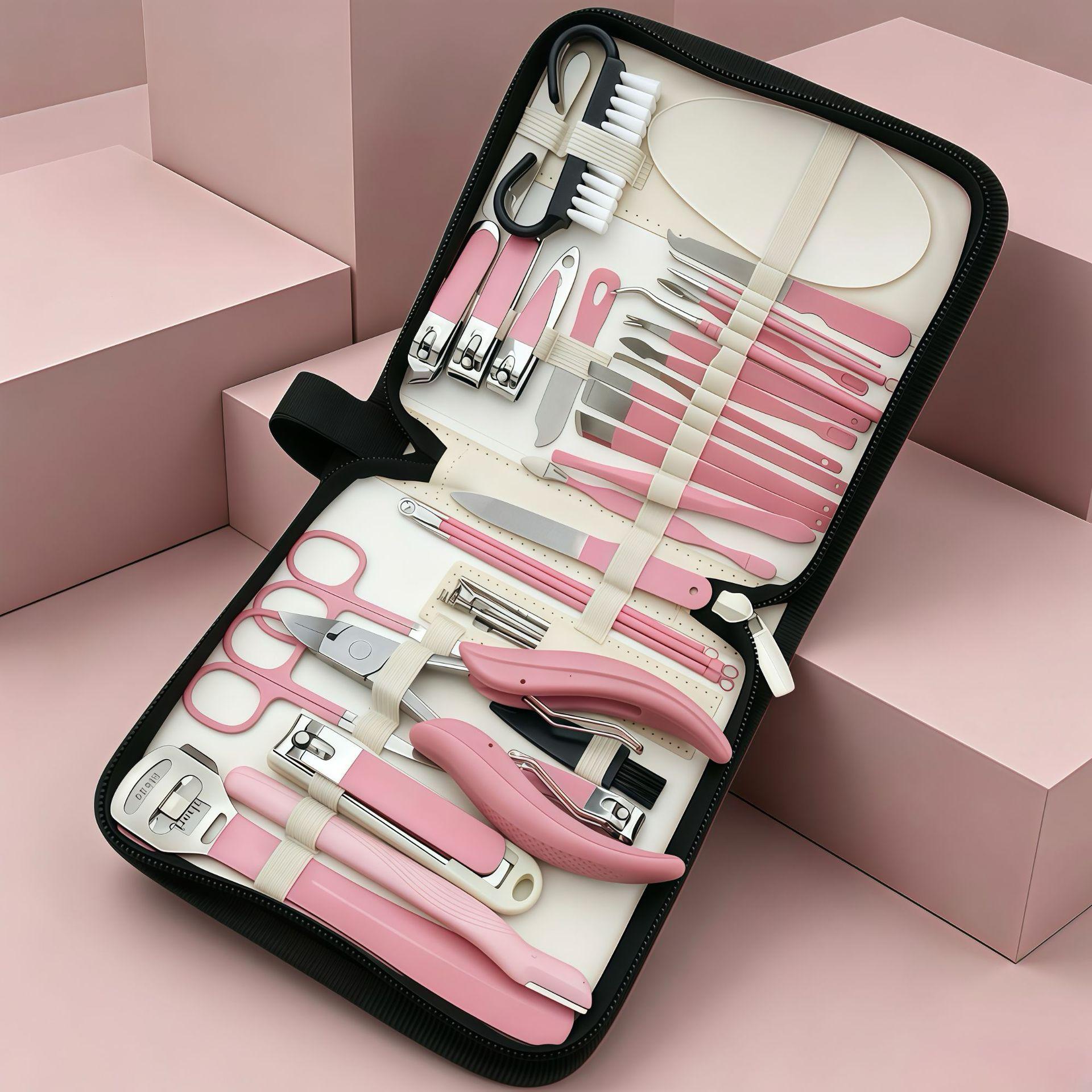 38-piece High-quality Professional Manicure Tool Set - Cuticle Clippers in-cut Cuticle Nail Clipper Stainless Steel Cuticle Scissors Manicure Tools 38pcs