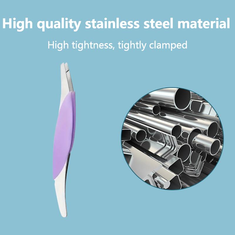 

Пинцет для бровей из нержавеющей стали с мягкой рукояткой, точный пинцет для удаления вросших волос на лице, выщипывания волос, ежедневный косметический инструмент