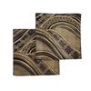 Mashule Coaster Kinran 2-Piece Set Nishijin Weaving Japanese Pattern Traditional Made BlackWave Black