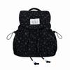 Lightweight Drawstring Daypack Casual Bookbag Fashionable Bow Print Corduroy Backpack  Spring