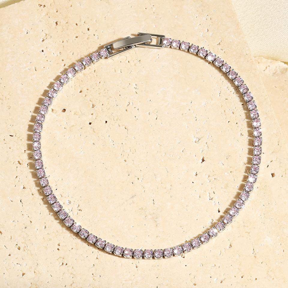 ZAKOL Shiny Pink Marquise Leaf Zircon Adjustable Charm Bracelet for Women Exquisite Wedding Engagement Zircon New Colors
