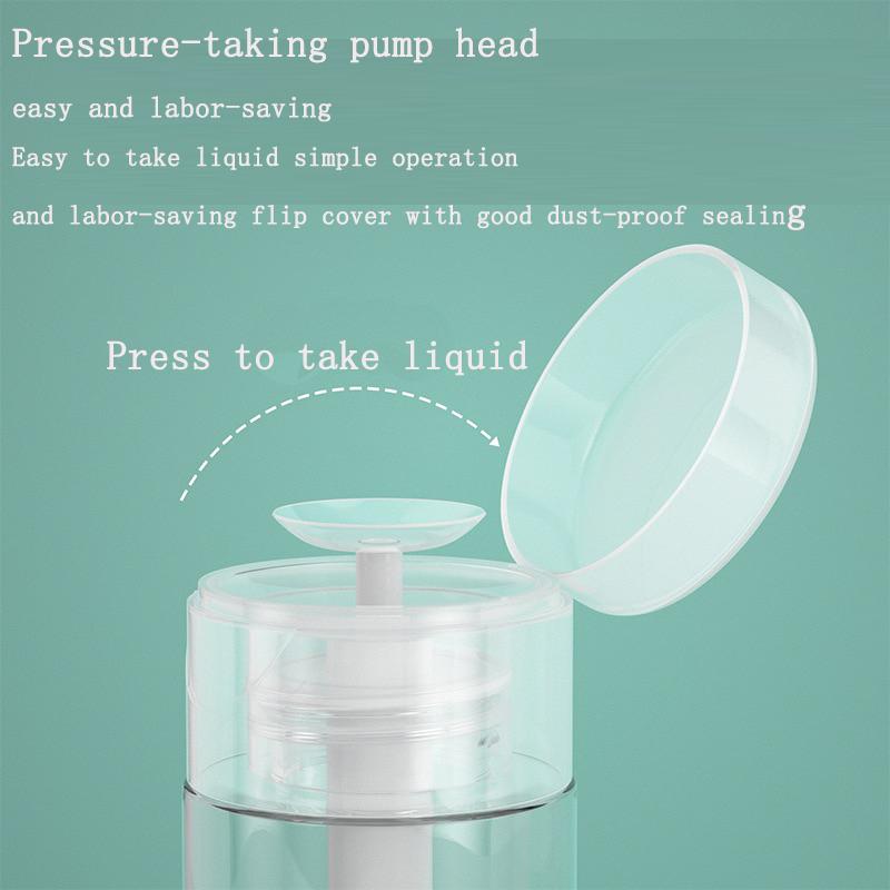 100/200/300ml Refillable Bottles Push-type Empty Pump Dispenser Bottle for Nail Polish and Makeup Remover Bottle Packaging