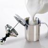 Foam Maker, Stainless Steel Manual Milk Frother, Manual Operated Milk Foam Maker, with Double Froth Screen, for Cappuccino Coffee Latte Hot Chocolate