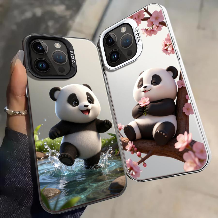 Chubby Panda Back Phone Cover Case for iPhone 17 Pro Max 11 XS 13 Pro XR 12 Air 15 Plus 16 14