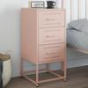 VidaXL Pink Bedside Table 36x39x78 Cm Steel, Cabinet, Side Cabinet, Bedroom Furniture, Bedside Table, 846580
