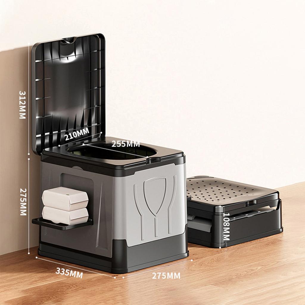 Toilettes de Camping Pliables avec Porte-Papier et Couvercle Toilettes d'Urgence Réutilisables pour Camping Voyage Plein Air Voiture Camping-Car et Usage d'Urgence
