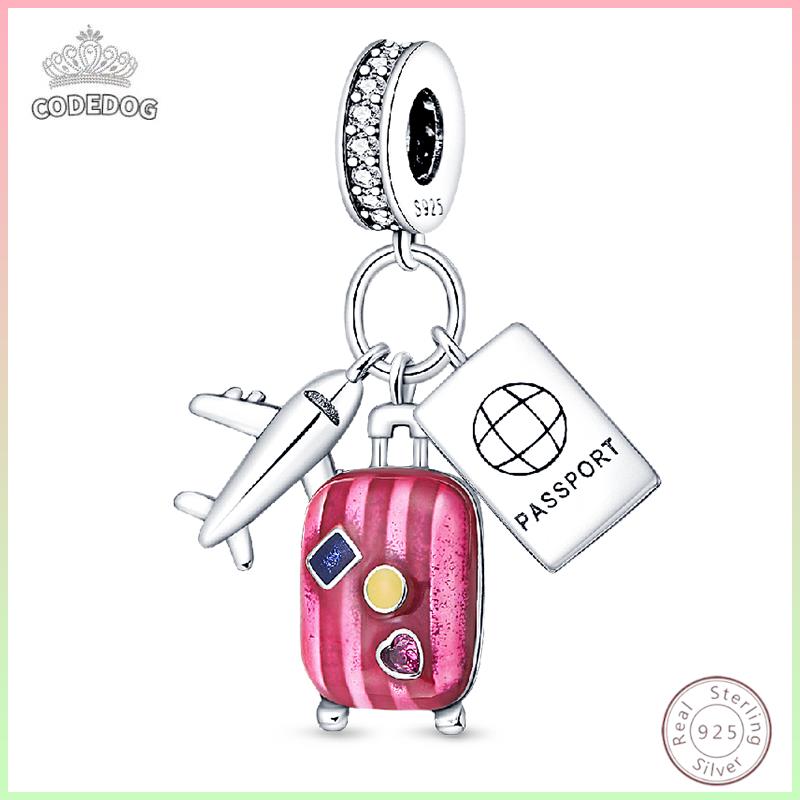 Hot 100 copper Travel Tourism Pink Sparkling Zirconia Charm Bead Charms 3mm Do It Yourself Holiday Exquisite Jewellery Gift Making