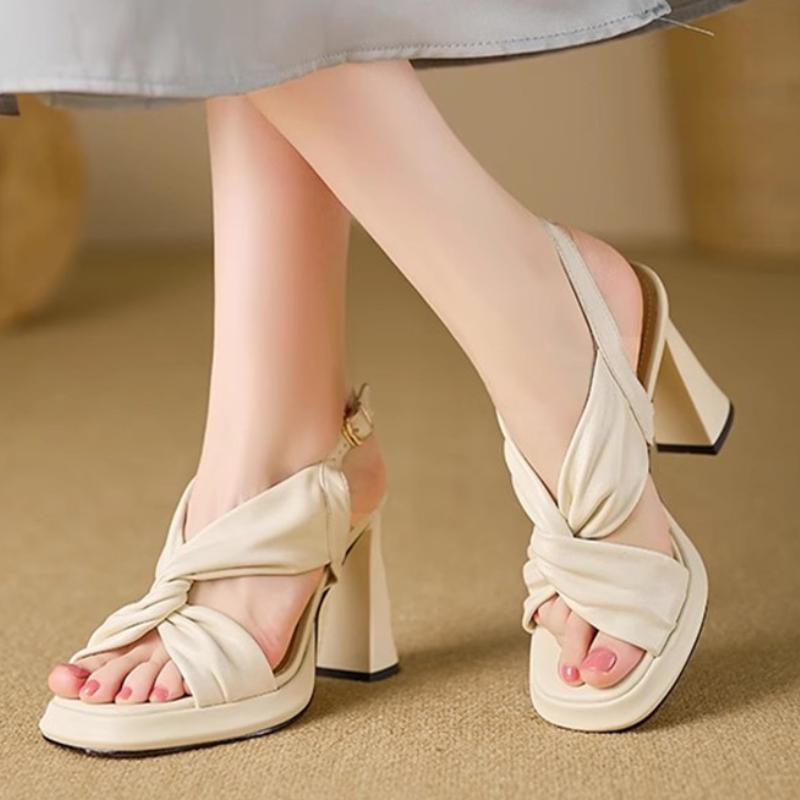 Mote Dames Superhøye Hæler Sandaler Designer Hælesko 2025 Sommermote Nye Slingback Pumps Grunne Chunky Sandalias De Mujer