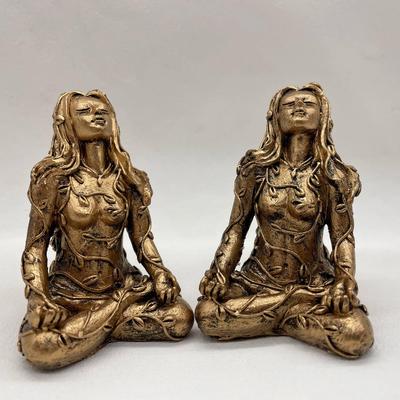 1/2Pcs Mother Earth Statue Mini Gaia Fairy Goddess Healing Chakra Meditation Decorative Figurine Home Decor