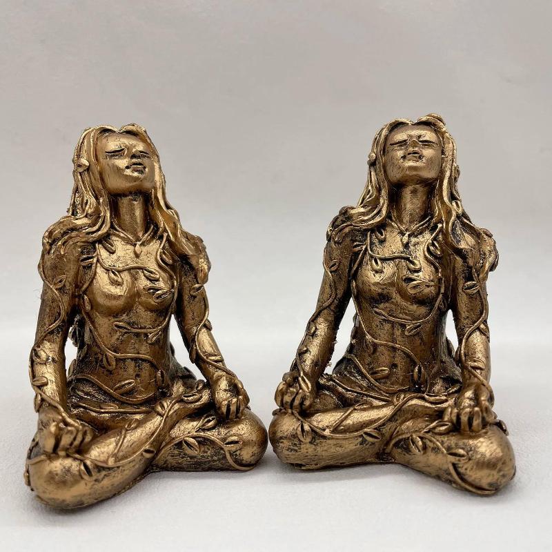 1/2Pcs Mother Earth Statue Mini Gaia Fairy Goddess Healing Chakra Meditation Decorative Figurine Home Decor