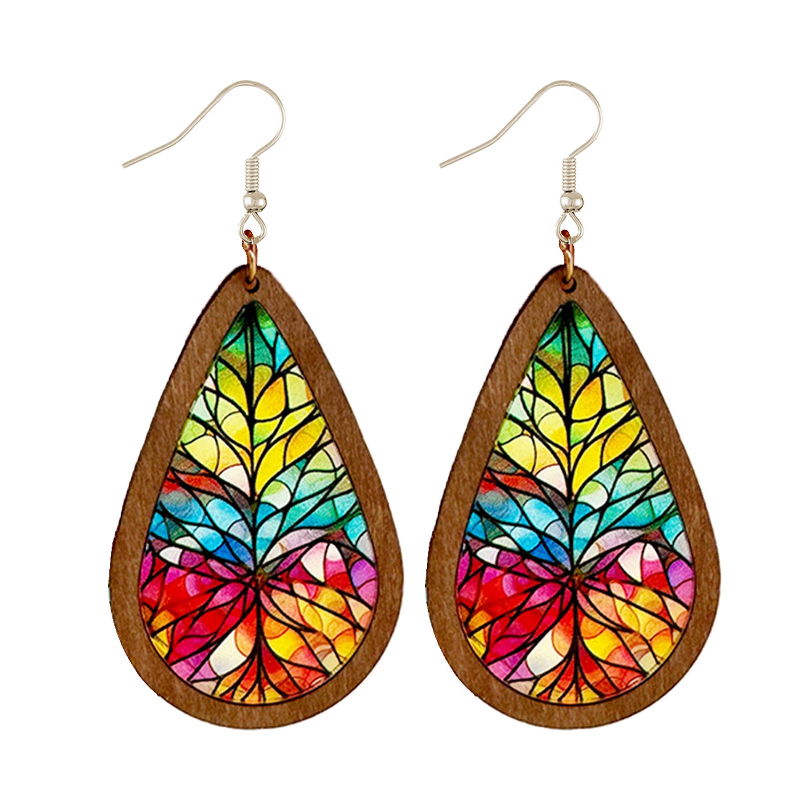 

Красочные висячие серьги-калейдоскопы, элегантные серьги-кольца в форме капли воды, женские модные серьги-капельки, аксессуары, ювелирные изделия 4