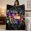 Among Us Print Flannel Blanket Cozy Warm Plush Throw Blanket For Bed Sofa Couch Indoor Household Use
