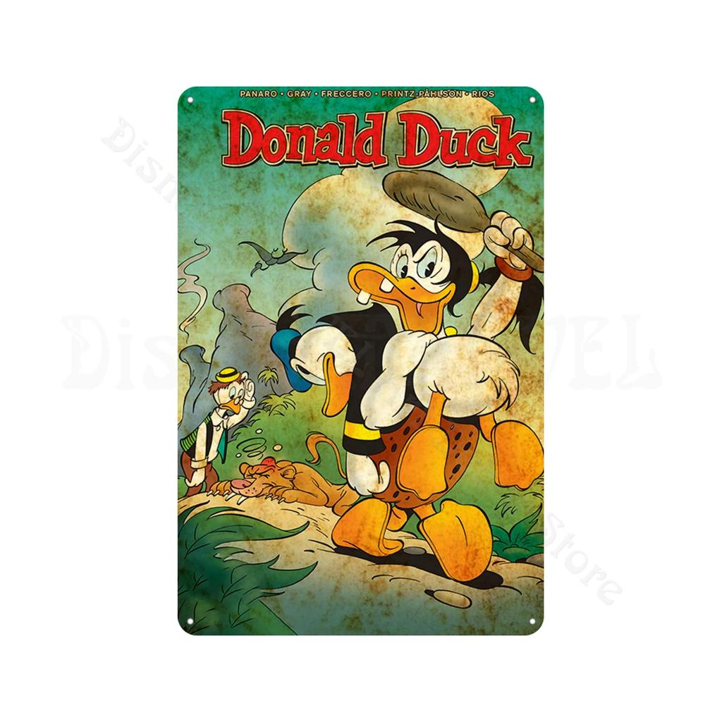 Retro Metal Tin Sign Donald Duck Tin Plaque Metal Poster Cartoon Tin Plate Metal Sign For Man Cave Club Decoration
