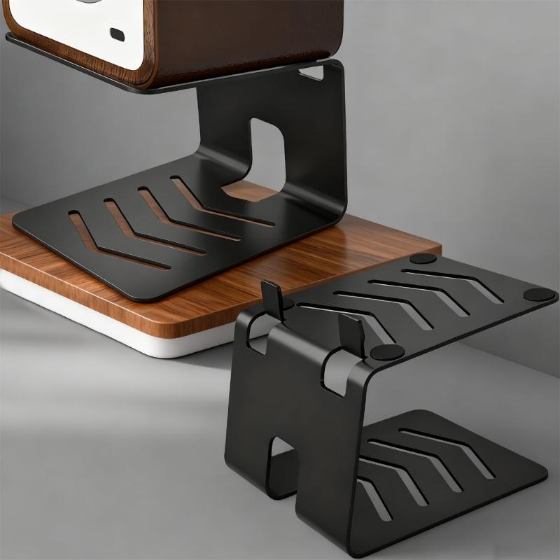 Desktop Speaker Stands With Reinforced Metal Base Stability For Enhances Audios Equipment Protections Space Efficiency
