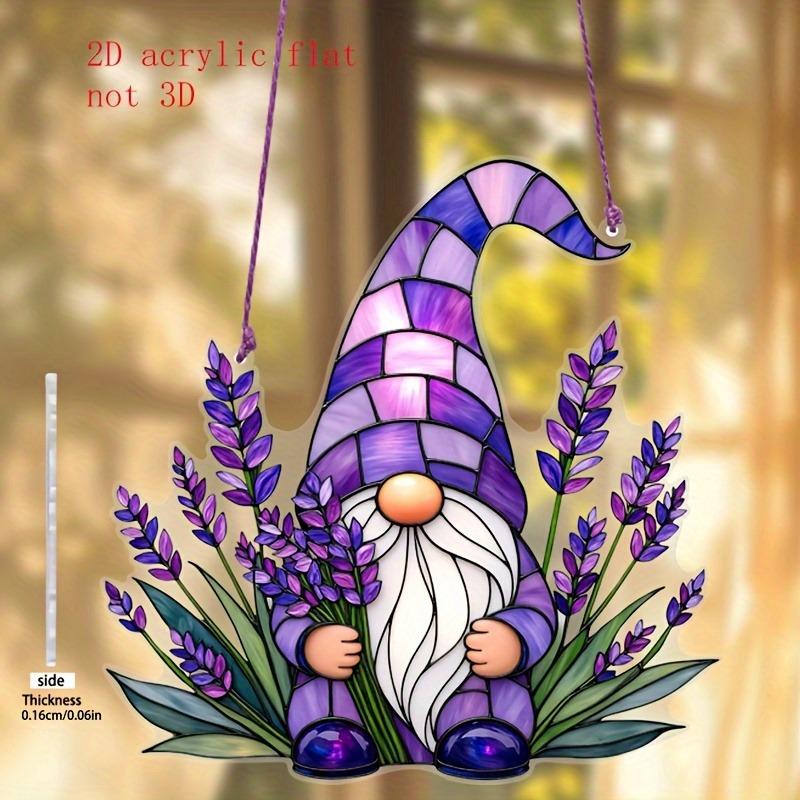 2D Flat Purple Theme Acrylic Dwarf Desktop Decoration, Suitable for wall Decoration, porch, Room, Villa, accents Home, Hallway, or Workplace - Rustic