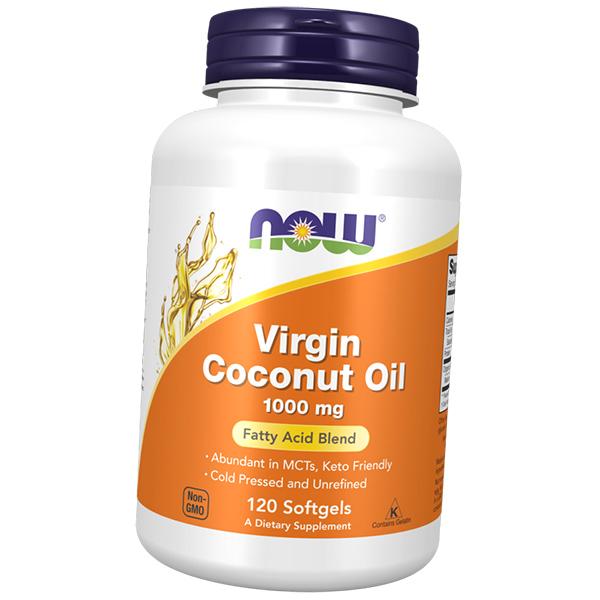 

Кокосова олія першого віджиму, Virgin Coconut Oil 1000, Now Foods 120гелкапс (71128111) 120softgels