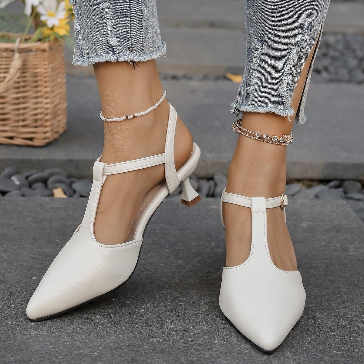 

Модные Сексуальные Женские Сандалии с Острым Носком, Неглубокие, на Среднем Каблуке, Элегантные Официальные Туфли-Лодочки, Тренд 2025, Модные Весенние Туфли для Вечеринки, Женские Туфли 35