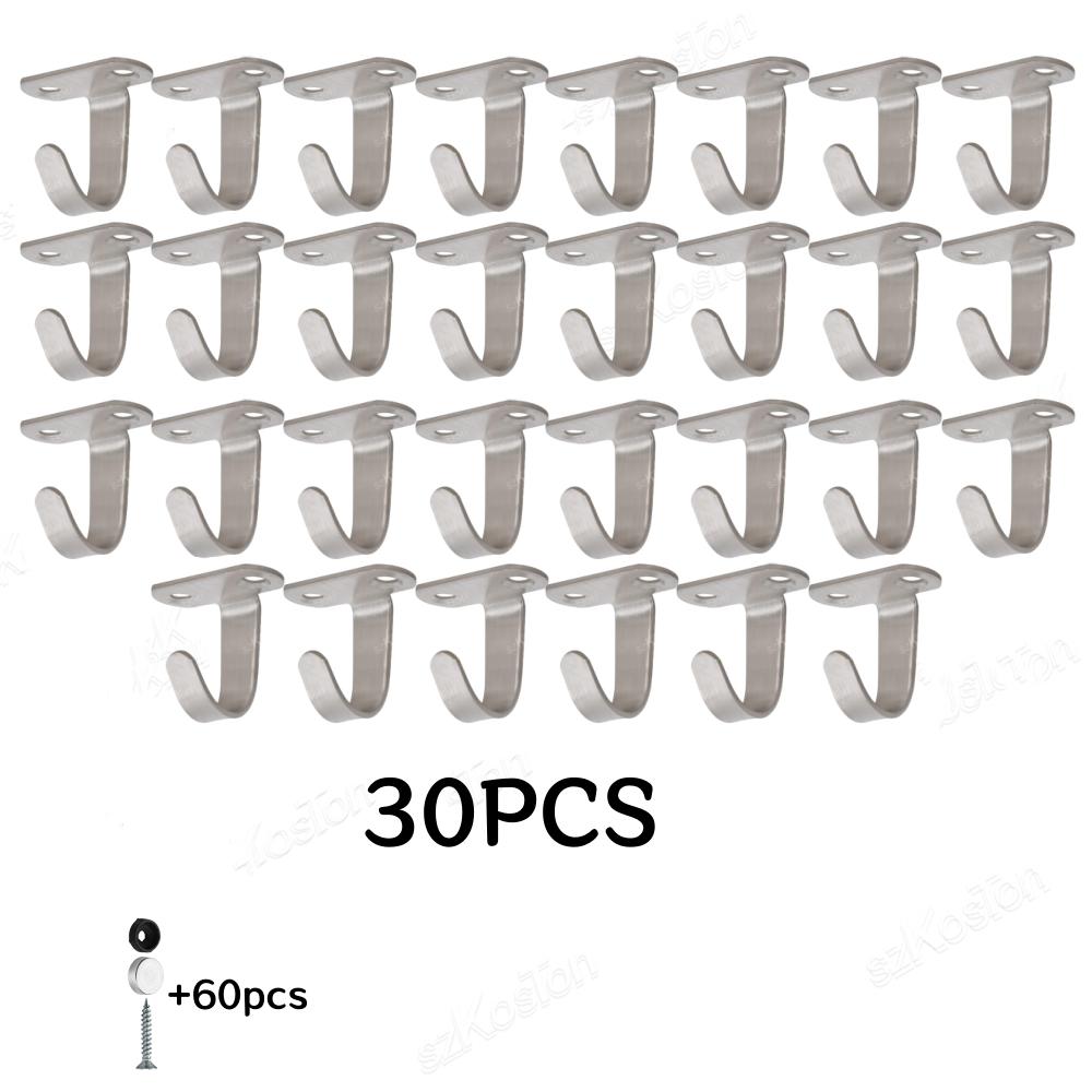 11-11Pcs Ceiling Hooks Stainless Steel For Hanging Ornament Hooks Top Hangers For Kitchen, Plant Bathroom Clothes